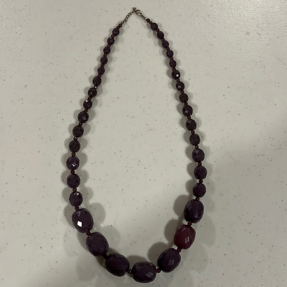 Purple Beaded Statement Necklace